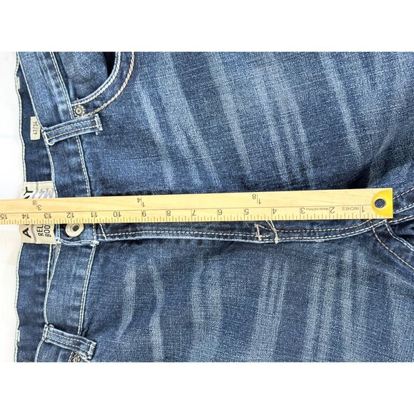 Ariat M4 Mens Relaxed Boot Cut Jeans Size 42 X 34 Blue Denim Whickered Western C - Picture 11 of 14